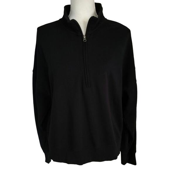 ABLE Size L Half Zip Pullover Sweatshirt Black Minimalist Capsule - Picture 1 of 5